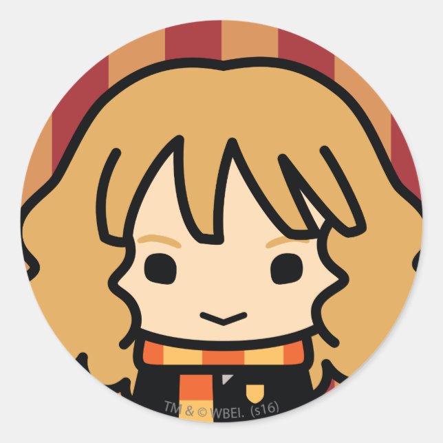 Sticker Rond Dessin de personnage de dessin animé d'Hermione Gr (Devant)