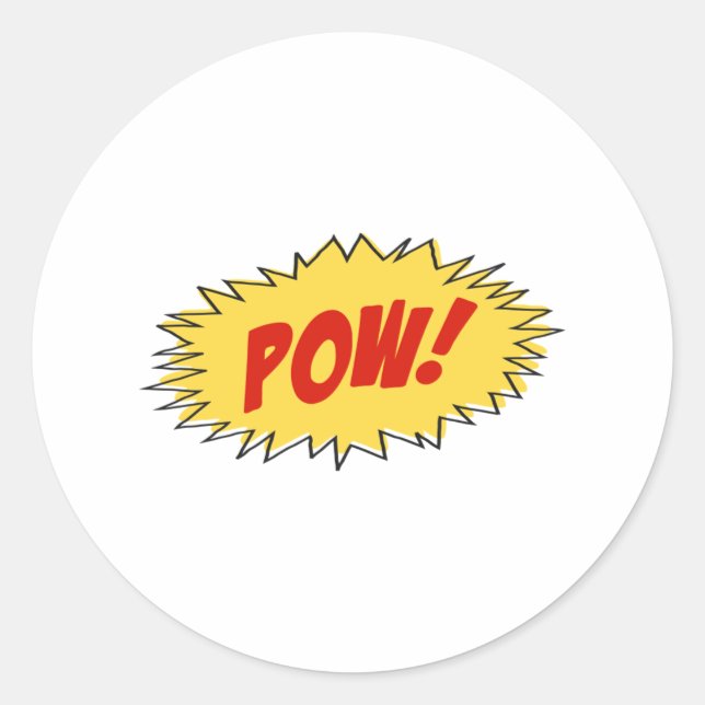 Sticker Rond Dessin de pow (Devant)