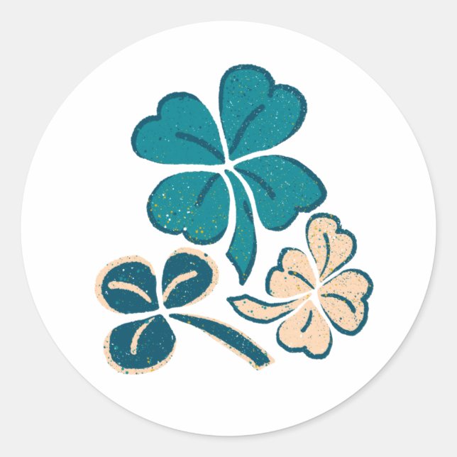 Sticker Rond Dessin de Shamrock vert irlandais (Devant)