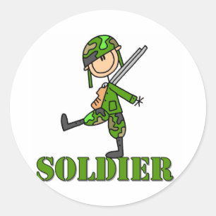 Sticker Rond Dessin de soldat bâton