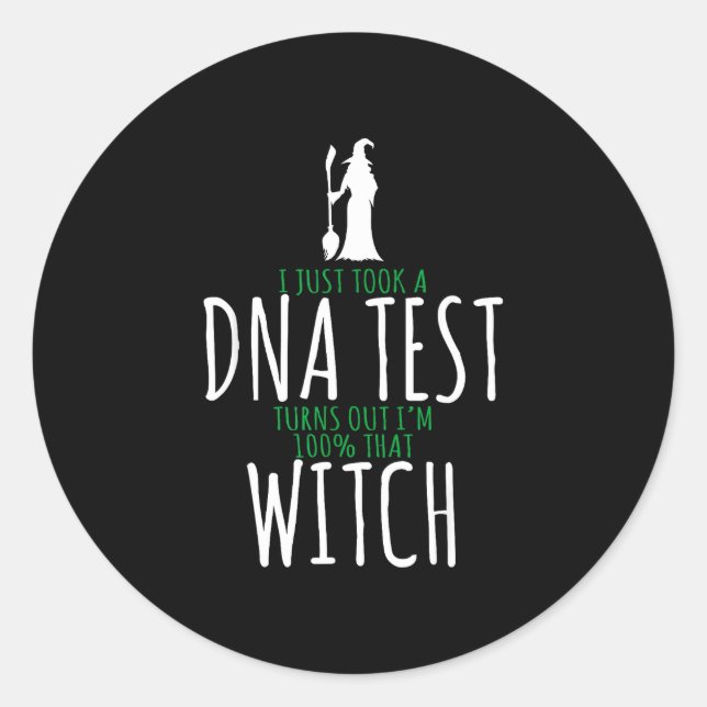 Sticker Rond Dessin de sorcière - 100% cette sorcière - Hallowe (Devant)