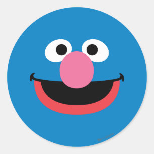 Sticker Rond Dessin de visage de Grover