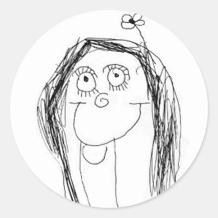 Sticker Rond Dessin de votre enfant - Cadeau pour la fête des m