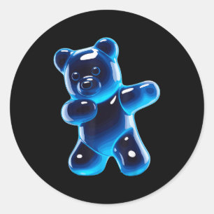 Sticker Rond Dessin d'ours gommeux drôle pour hommes femmes enf