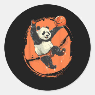 Sticker Rond Dessin d'ours panda squelette amateur d'art animal