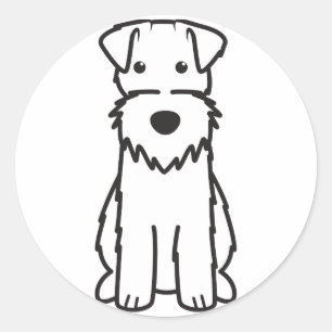 Sticker Rond Dessin du chien de Terrier Fox Wire