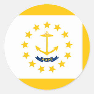 Sticker Rond Dessin du drapeau de l'État de Rhode Island