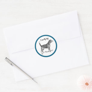 Sticker Rond Dessin élégant de chien Beagle mignon