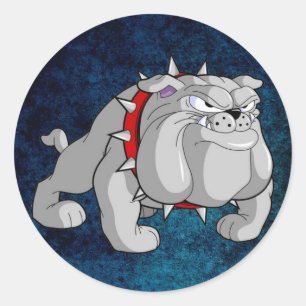 STICKER ROND DESSIN GRAS BULLDOG