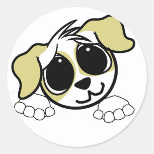 Sticker Rond dessin humoristique citron roan peeking