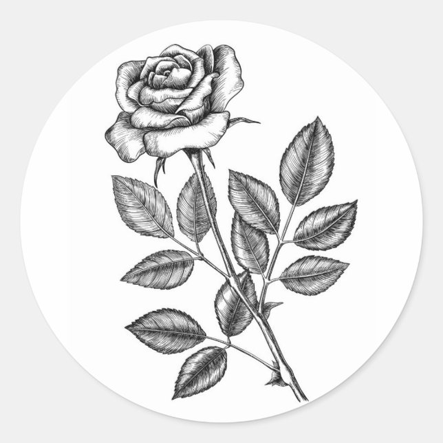 Sticker Rond dessin rose 2 (Devant)