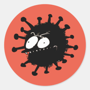 Sticker Rond dessin sur le virus sournois