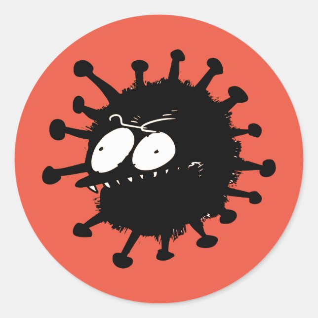 Sticker Rond dessin sur le virus sournois (Devant)