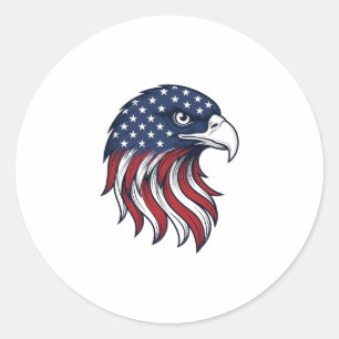 Sticker Rond Dessin vectoriel de drapeau d'aigle patriotique po