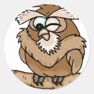 STICKER ROND DESSIN WINDOWS OWL