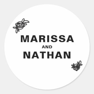 Sticker Rond Dessiné ensemble Mariage