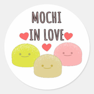 Sticker Rond Dessins de dessin mignon Mochi