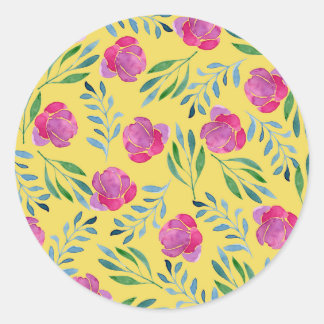 Sticker Rond Dessins de fleurs faciles
