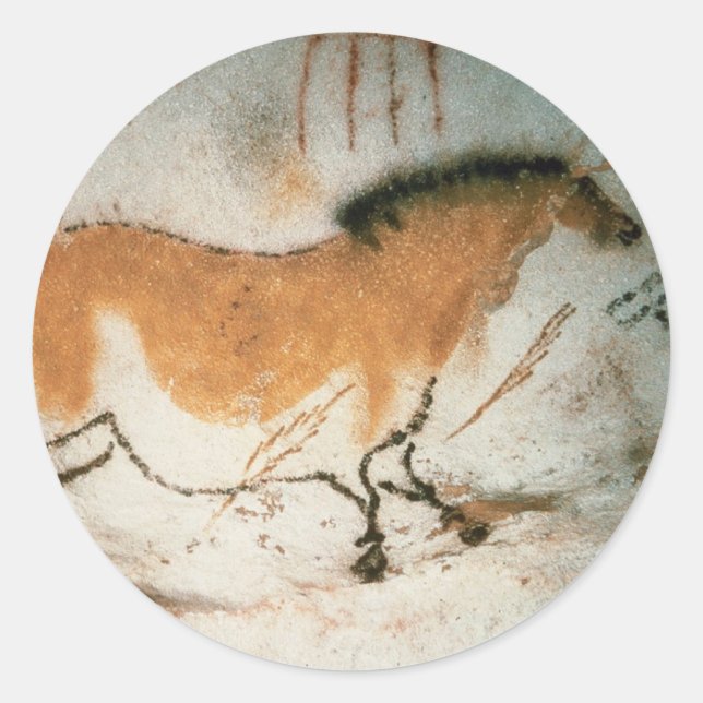 Sticker Rond Dessins de grotte Lascaux (Devant)