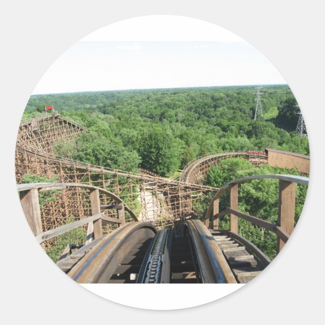 Sticker Rond Dessous de verre à rouleaux de bête à Kings Island (Devant)