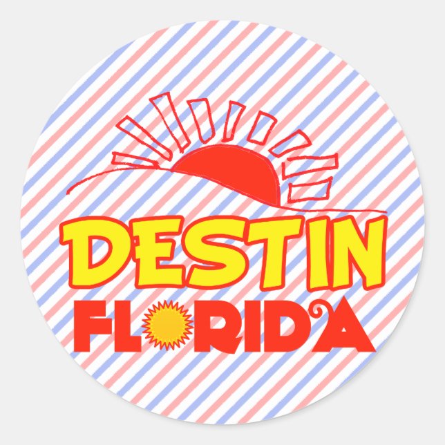 Sticker Rond Destin, Floride (Devant)
