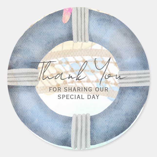 Sticker Rond Destination Beach Wedding Coastal (Devant)