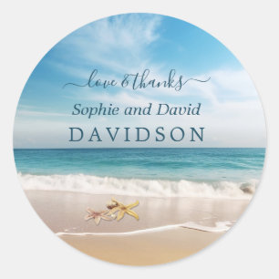 Sticker Rond Destination charmant Kauai Beach Starfish Mariage