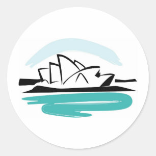 Sticker Rond Destination de Bruxelles Sydney