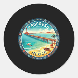 Sticker Rond Destination de croisières Progresso Mexico