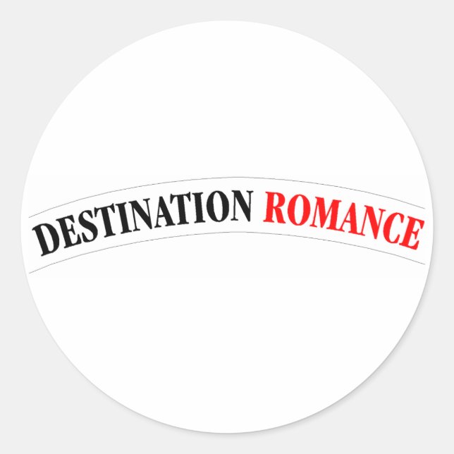 Sticker Rond Destination Romance (Devant)