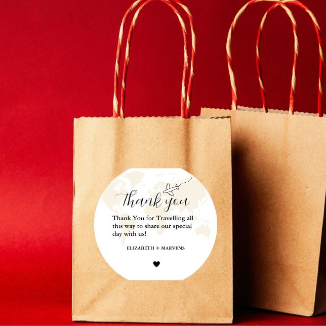 Sticker Rond Destination Voyage Thème Mariage accueil Guess bag (Créateur téléchargé)