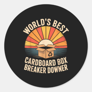 Sticker Rond Destructeur de carton amusant déprimant Sarcasme R