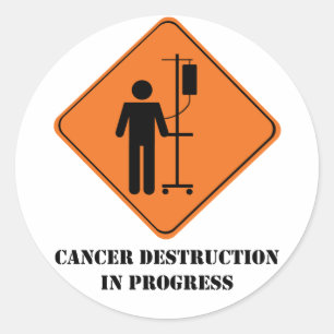 Sticker Rond destruction de cancer en feuille d'autocollant de