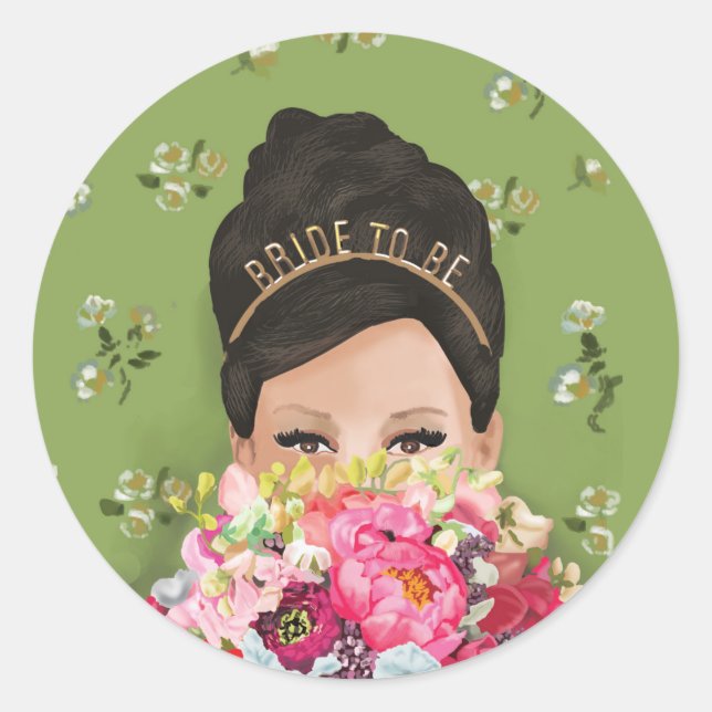 Sticker Rond Détacheur d'enveloppe de la mariée à être (Devant)