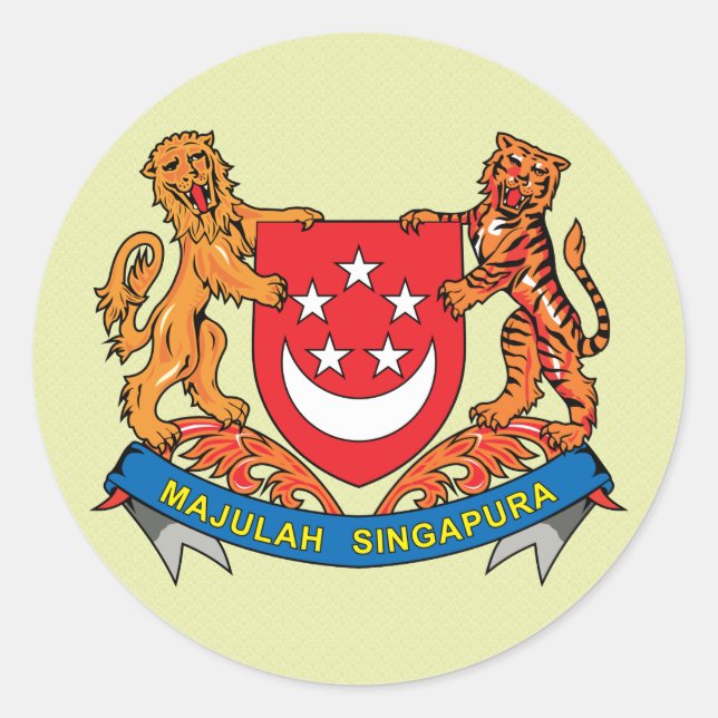 Sticker Rond Détail des armoiries de Singapour (Devant)