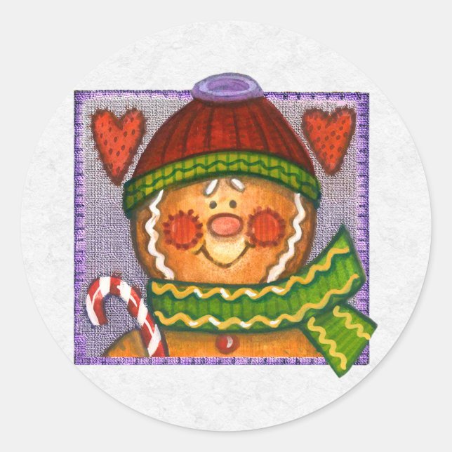 Sticker Rond Détaillant d'enveloppes de Noël (Devant)