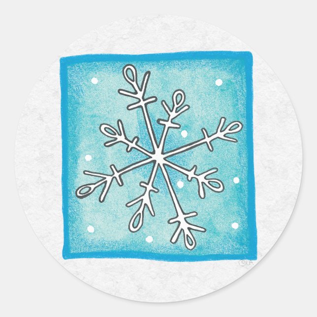 Sticker Rond Détaillant d'enveloppes de Noël (Devant)