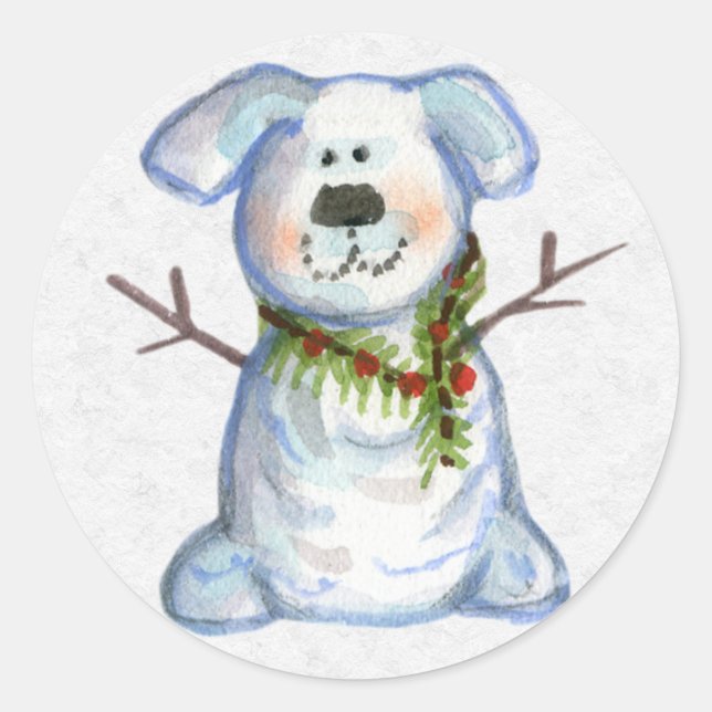 Sticker Rond Détaillant d'enveloppes de Noël (Devant)