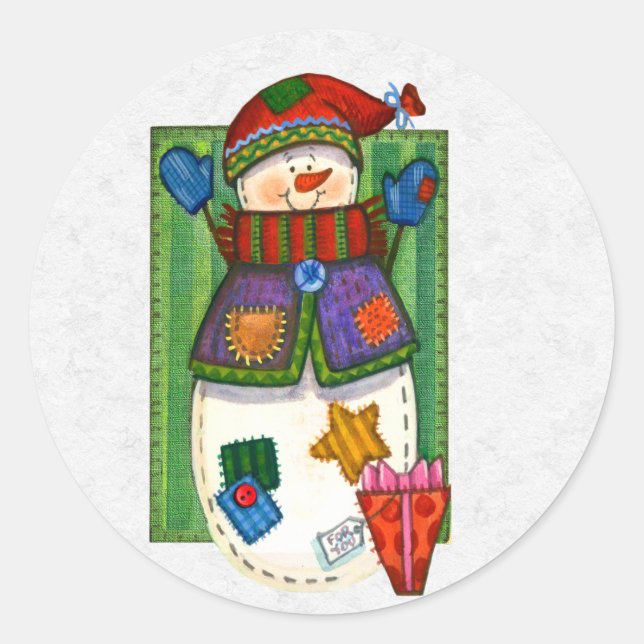 Sticker Rond Détaillant d'enveloppes de Noël (Devant)