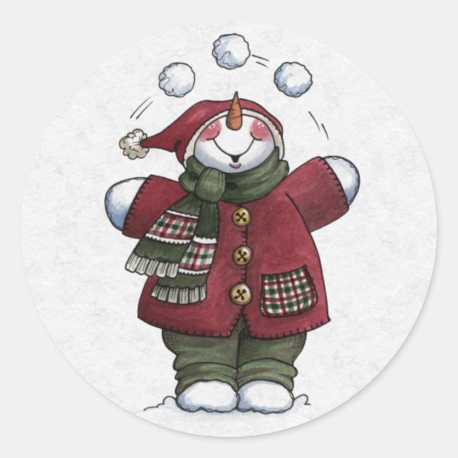 Sticker Rond Détaillant d'enveloppes de Noël (Devant)