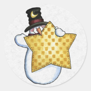 Sticker Rond Détaillant d'enveloppes de Noël