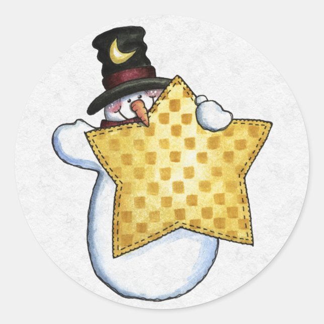 Sticker Rond Détaillant d'enveloppes de Noël (Devant)