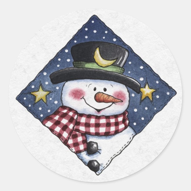 Sticker Rond Détaillant d'enveloppes de Noël (Devant)