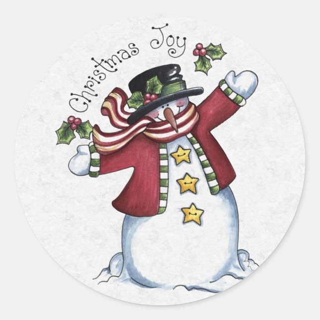 Sticker Rond Détaillant d'enveloppes de Noël (Devant)