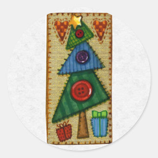 Sticker Rond Détaillant d'enveloppes de Noël