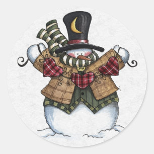 Sticker Rond Détaillant d'enveloppes de Noël