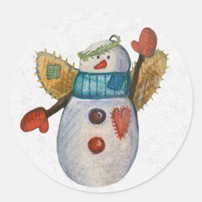 Sticker Rond Détaillant d'enveloppes de Noël (Devant)