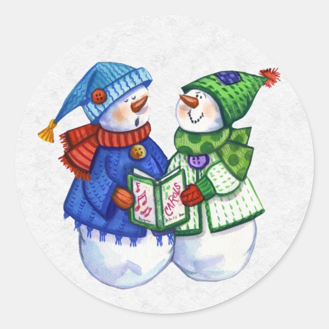 Sticker Rond Détaillant d'enveloppes de Noël (Devant)