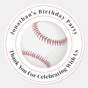 Sticker Rond Détails personnalisés Baseball Balle Sport Événeme