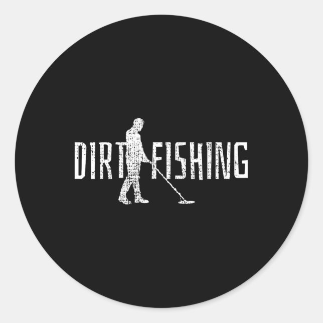 Sticker Rond Détecteur de détection de métaux Pêche  (Devant)